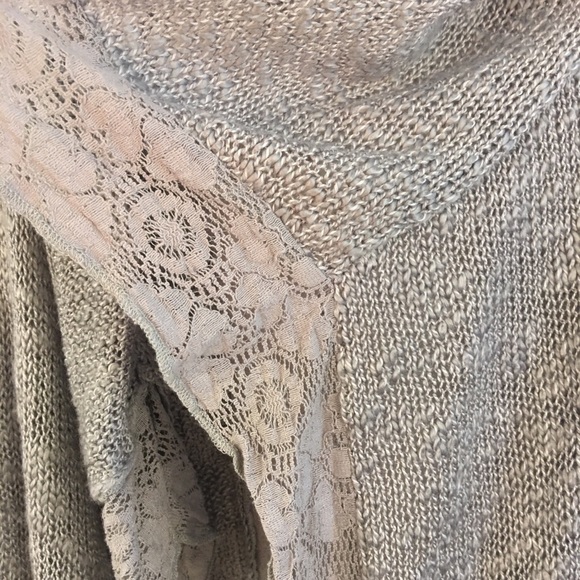 Lucky Brand Knitted Sweater Cardigan Size M Lace - Picture 2 of 7